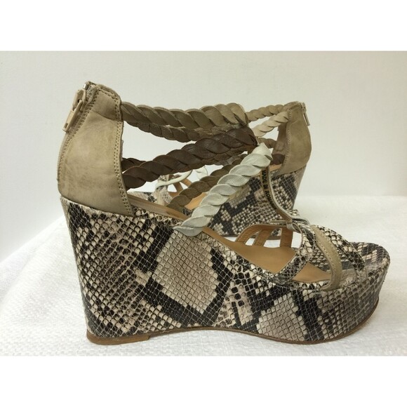 Ingledew's Leather women platform wedge sandals snake animal print size EUR 38 - Picture 6 of 9